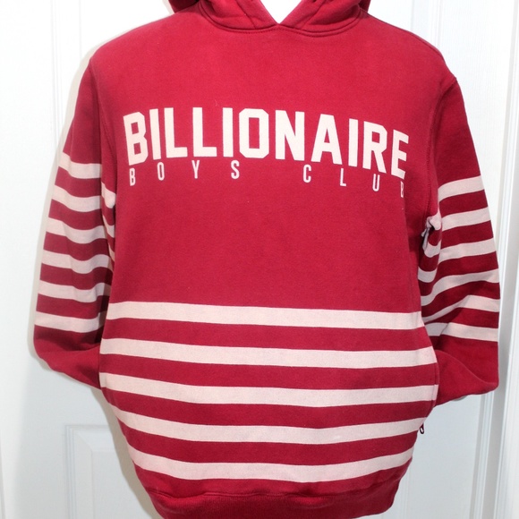 Billionaire Boys Club Other - Billionaire Boys Club Red Striped Hoodie Spell Out
